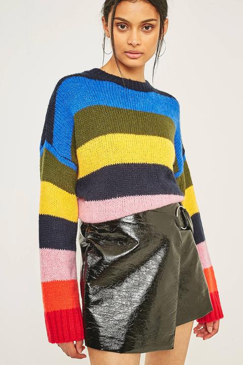 Bdg Rainbow Colour-blocked Jumper - Womens S