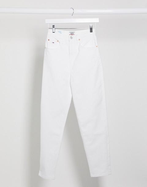 Vaqueros Mom Tapered En Blanco De Tommy Jeans