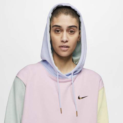 Nike metallic swoosh discount oversized pastel hoodie