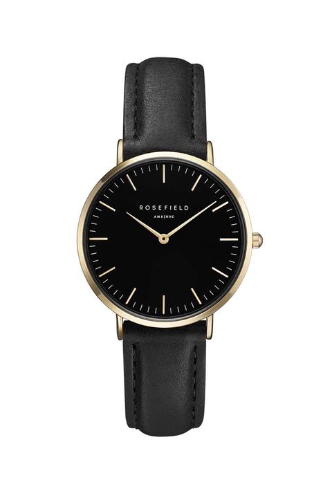 **the Tribeca Black And Gold Watch By Rosefield