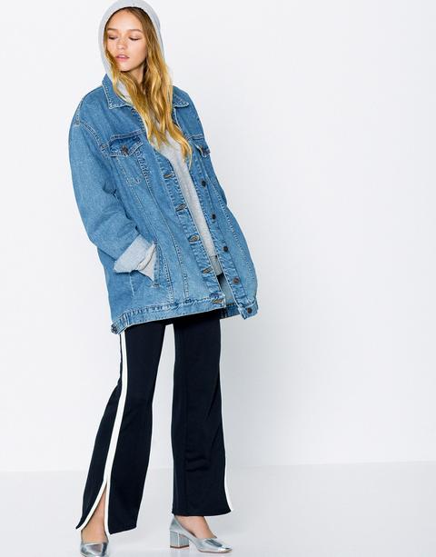 Cazadora Denim Long Fit