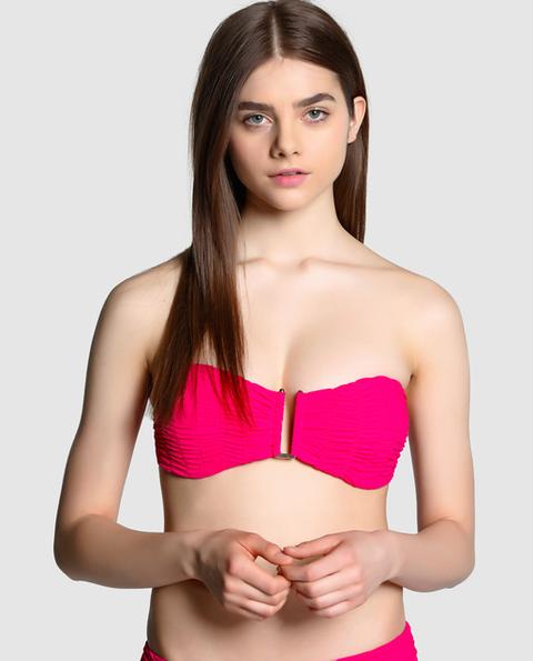 Énfasis - Sujetador De Bikini De Mujer Bandeau Con Fruncido