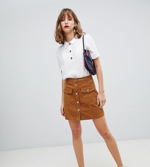 brown skirt buttons