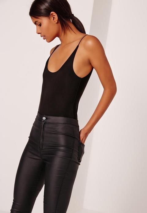 Soft Slinky Bodysuit Black