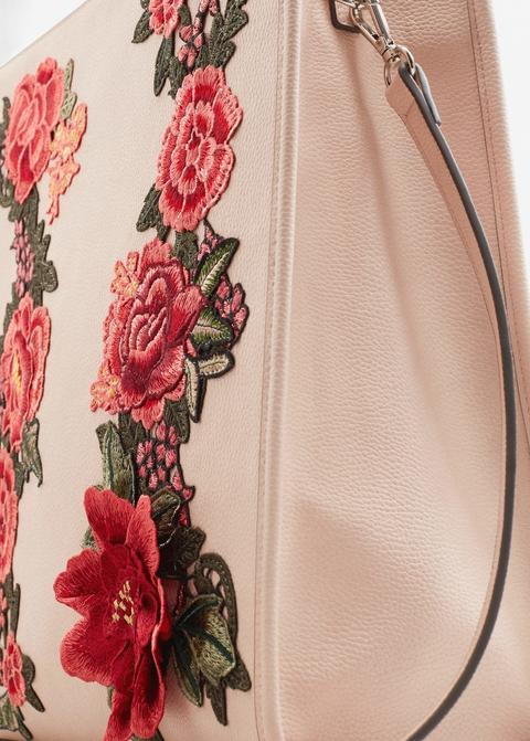 Bolso Shopper Bordado Floral