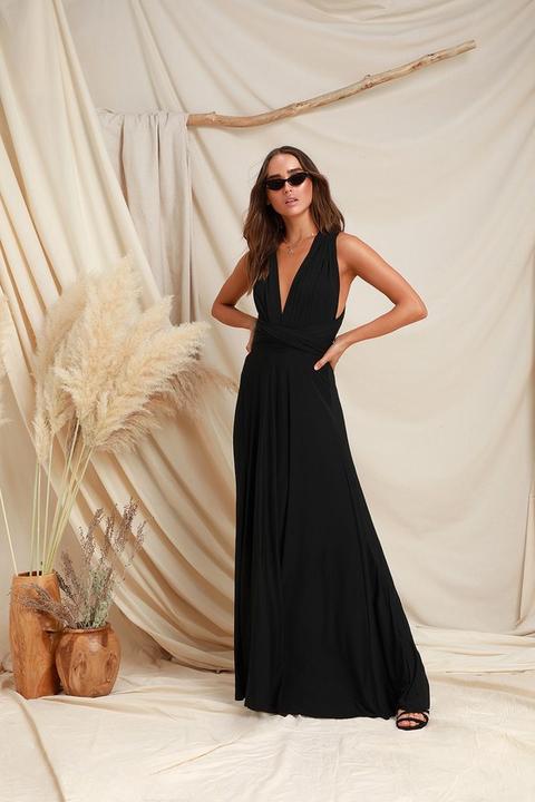 Tricks Of The Trade Black Maxi Dress - Lulus