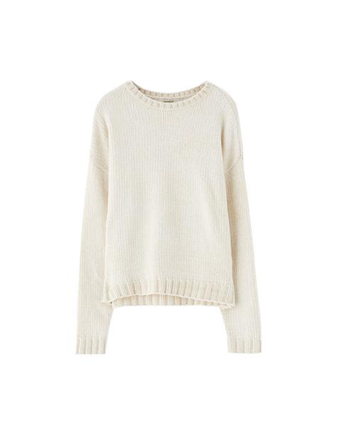 Pullover In Ciniglia Con Collo Rotondo