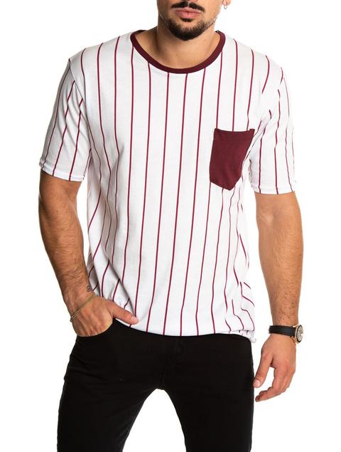 Darcio Striped T-shirt In White And Red