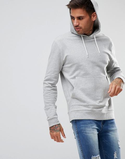 Asos - Grau Melierter Kapuzenpullover - Grau