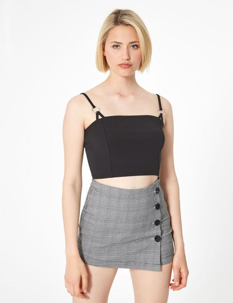 Crop Top Con Dettaglio Di Fibbie Nero