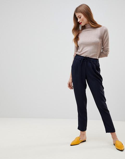 Y.a.s - Pantaloni Eleganti Con Coulisse - Navy