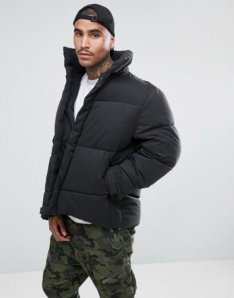 Asos Oversized Puffer Jacket In Black