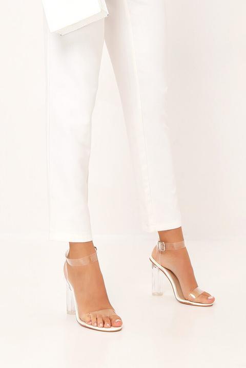 white and perspex heels