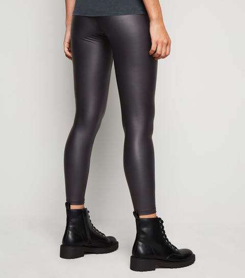 Black Leather-look Leggings New Look from NEW LOOK on 21 Buttons