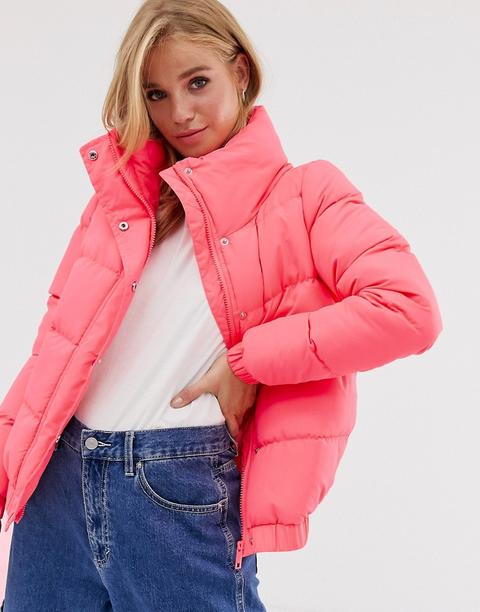 Brave Soul - Slay - Cappotto Imbottito Corto Fluo - Rosa