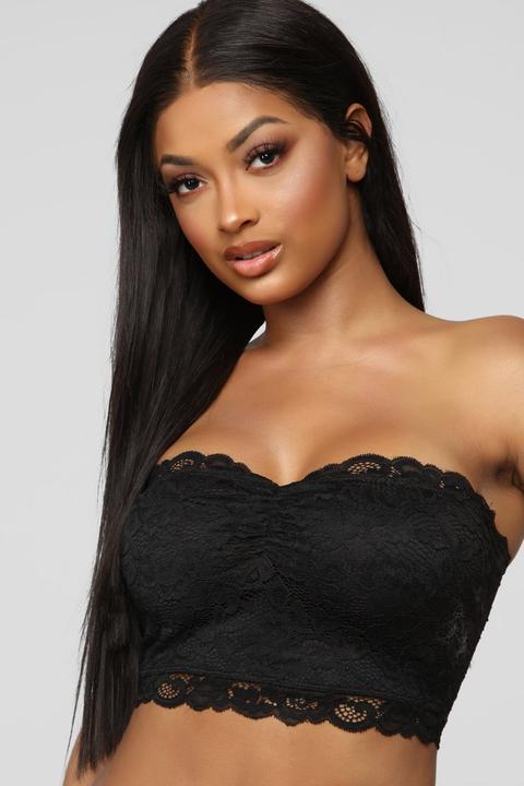 I Want You Back Lace Bandeau - Black