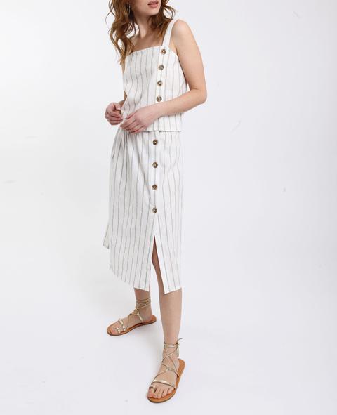 Falda Midi De Rayas