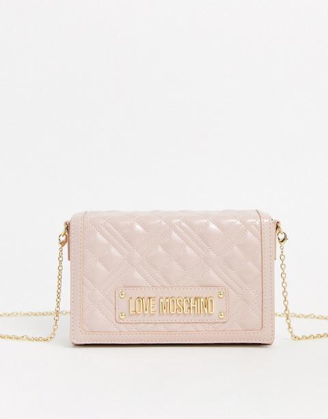 Love Moschino Quilted Cross Body Bag-pink