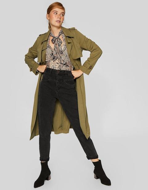 Pantaloni Mom Fit Front Yoke Lavato