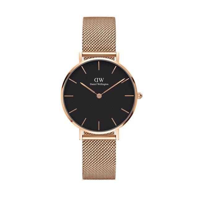 Vuggeviser etikette skelet Classic Petite Melrose 32mm (black) + Classic Cuff Rose Gold Small from Daniel  Wellington on 21 Buttons