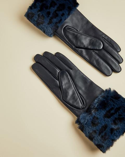 Guantes Con Detalle Pelo Sintético