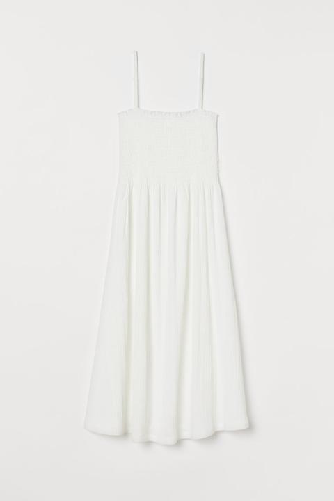 Crinkled Dress - White