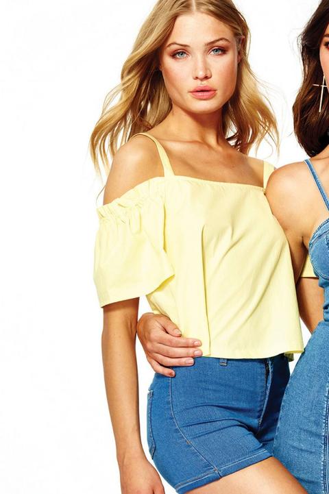 Top Giallo Con Spalle Nude