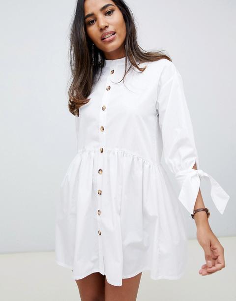 smock dress with buttons