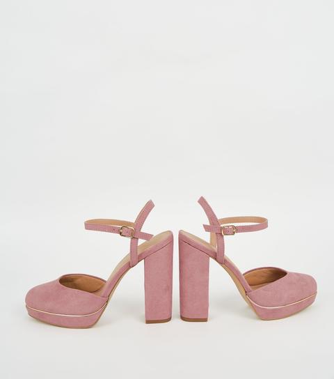 new look pink block heels