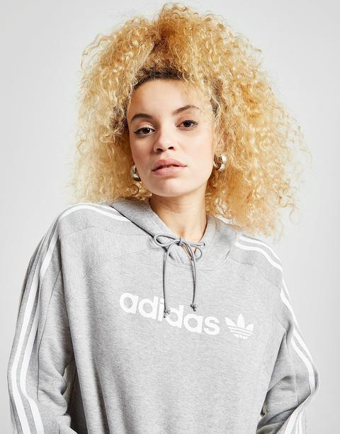 Adidas Originals 3-stripes Linear Overhead Hoodie - Only At Jd, Gris