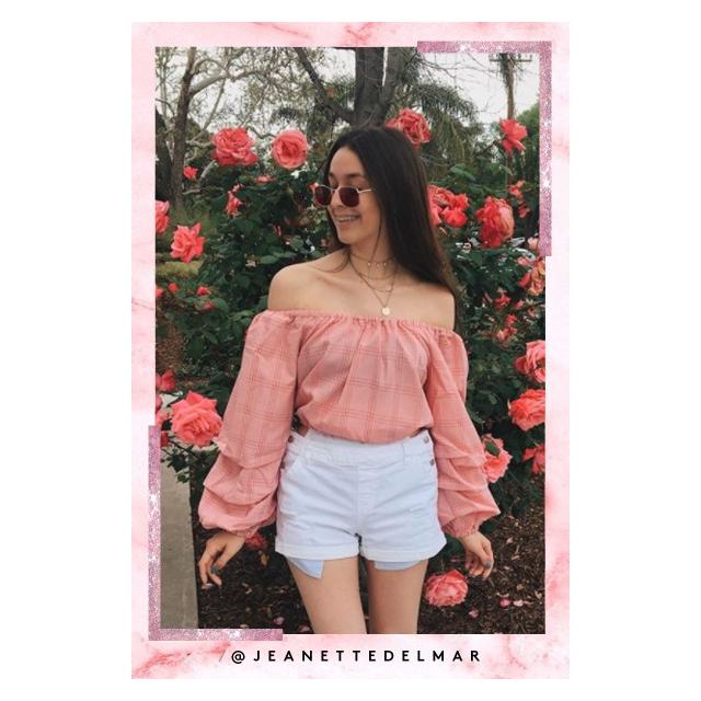 Lexy Red Long Sleeve Bardot Top from 