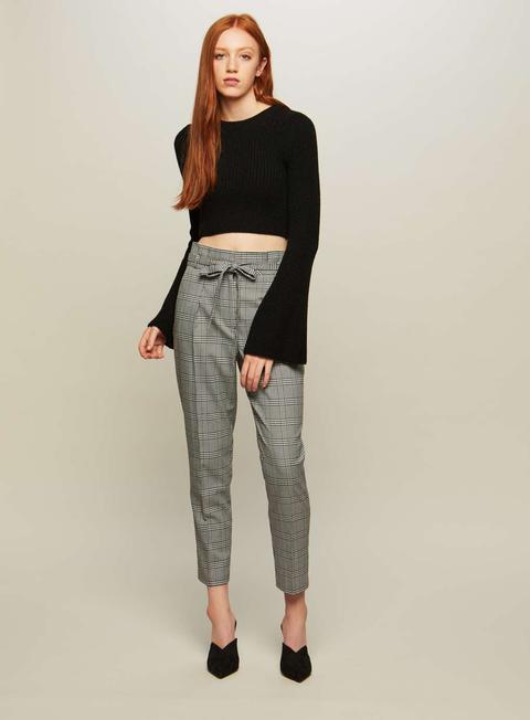 Womens Checked Paper Bag Trousers, Assorted
