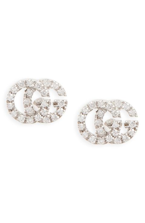 Double-g Diamond Stud Earrings