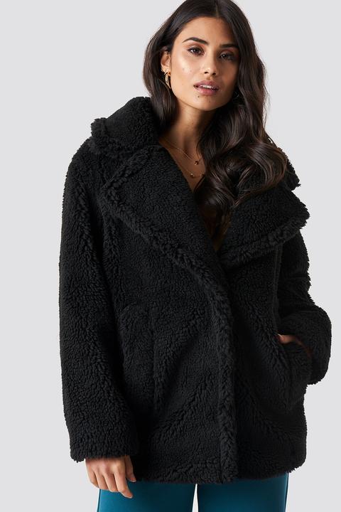 Soft Teddy Jacket Schwarz