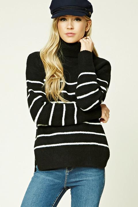 Striped Turtleneck Sweater