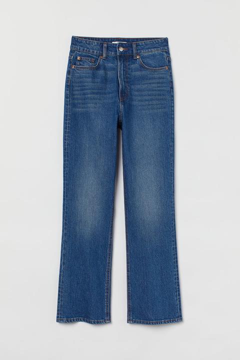 Flared High Ankle Jeans - Azul