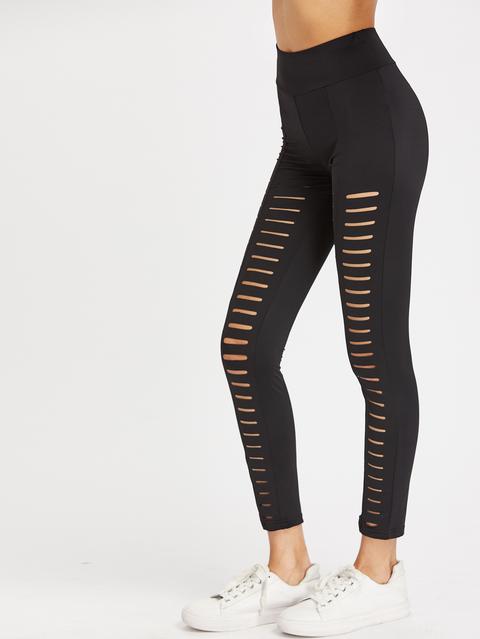 Leggings A Vita Alta Con Cut-out Di Scaletta