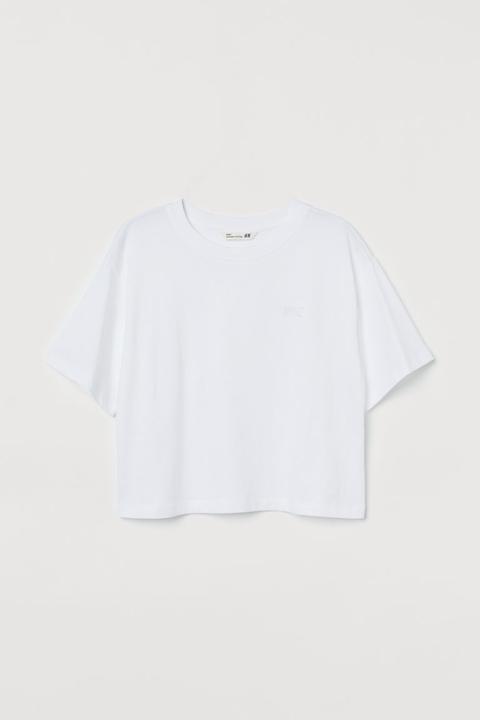 Camiseta De Corte Recto - Blanco