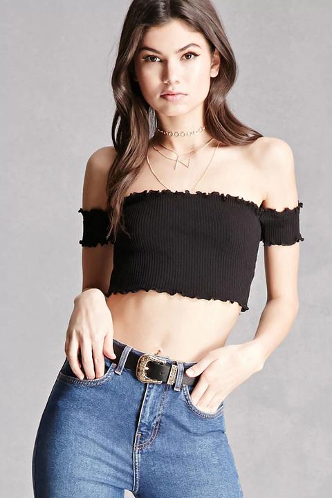 Off-the-shoulder Crop Top