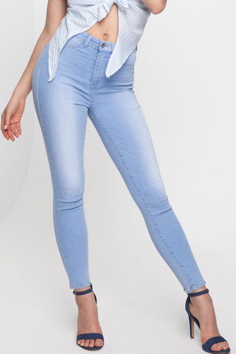 Jeans Skinny Vita Alta Blu Chiaro