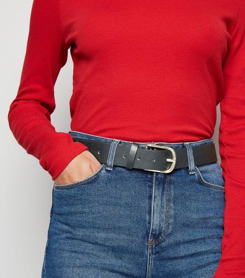 Black Leather-look Belt New Look