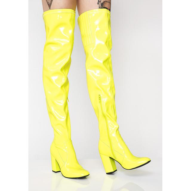 yellow high boots