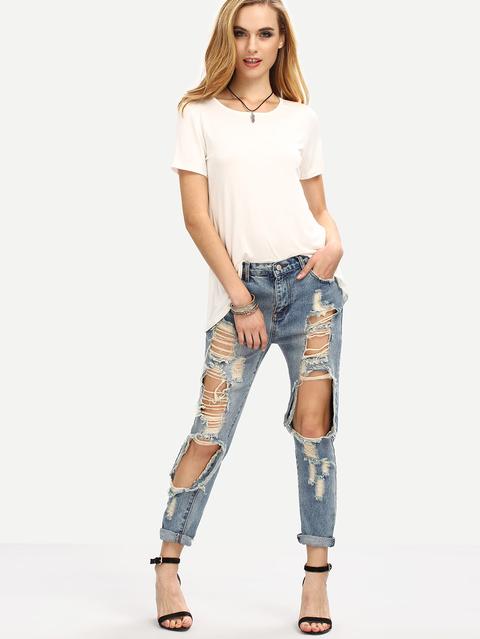 Distressed Boyfriend Jeans