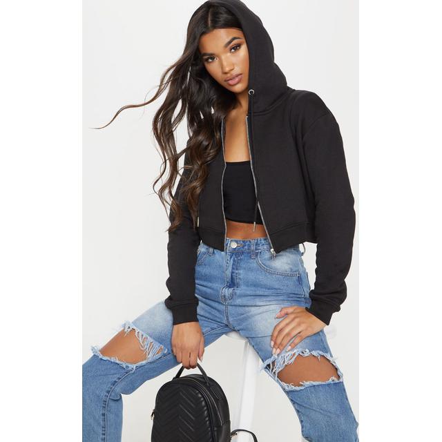 cropped zip hoodie