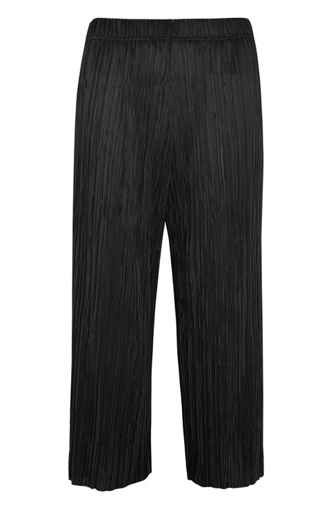 Black Textured Culotte