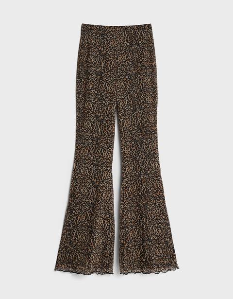 Leopard Print Flared Trousers
