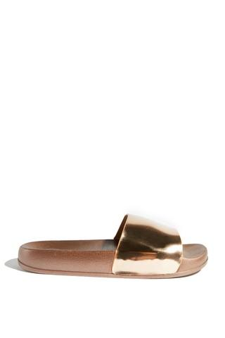 Megan Mckenna Champagne Patent Sliders