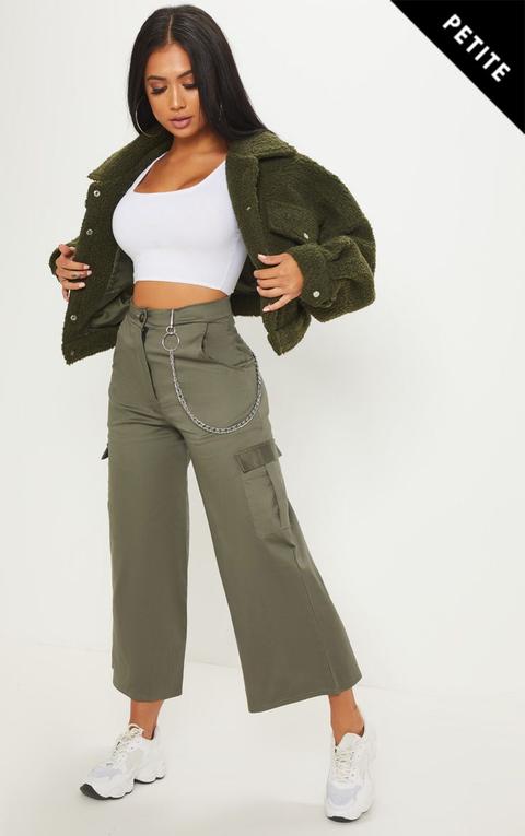 Petite Khaki Cargo Cullottes