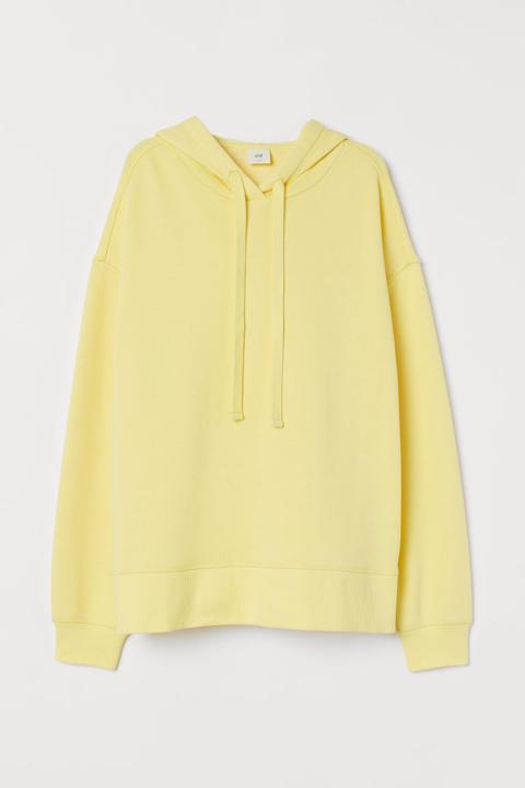 Sudadera Boxy Con Capucha - Amarillo