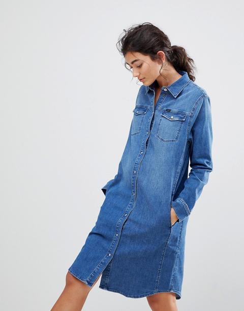 Lee - Vestito Di Jeans Stile Western - Blu